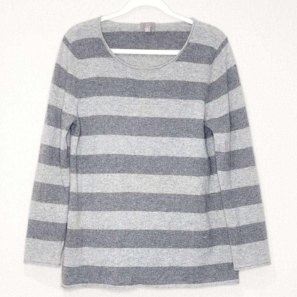 J. Jill Women’s 100% Cashmere Gray Scoop Neck Sweater Size Large